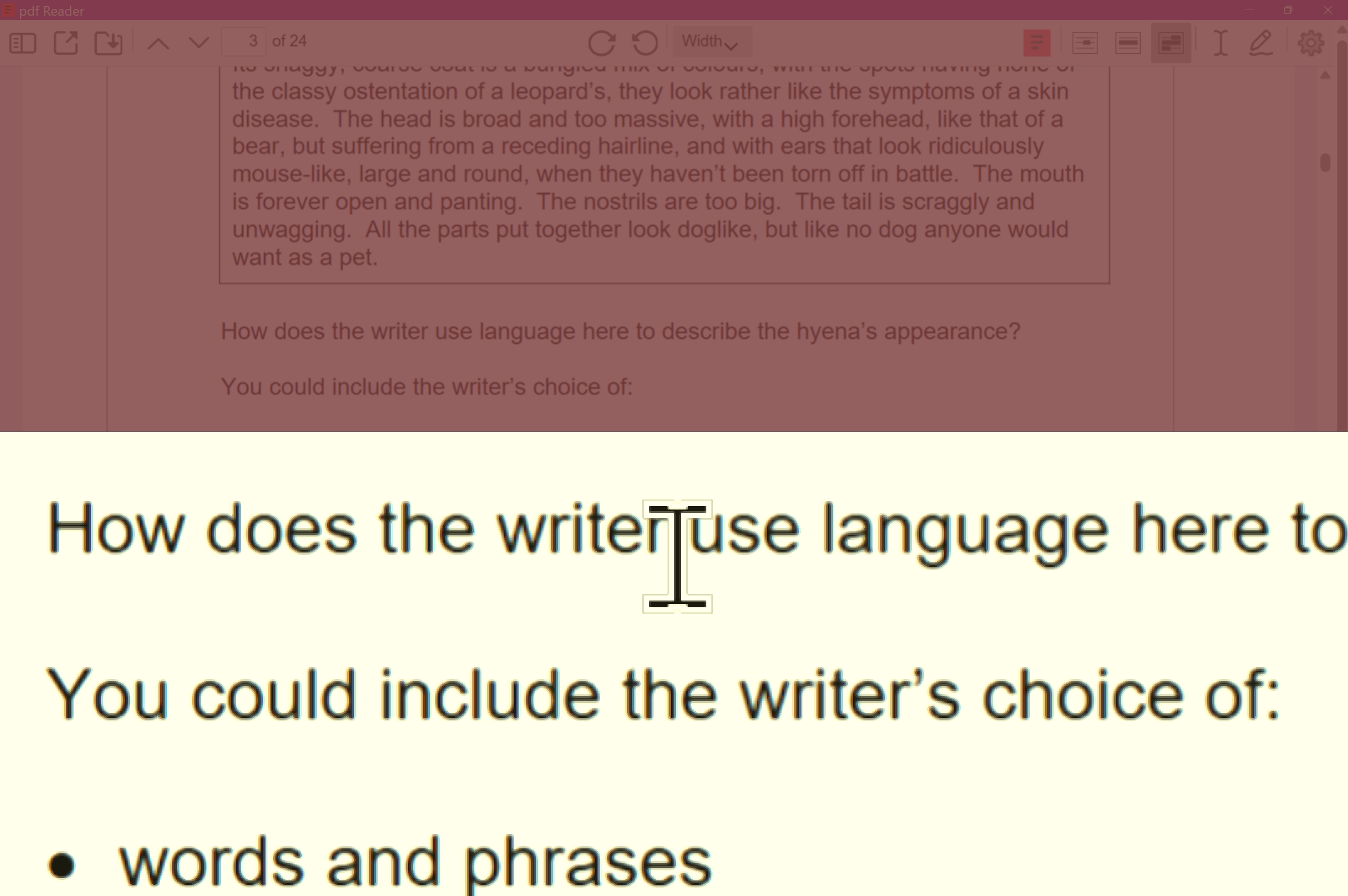 Horizontal split screen