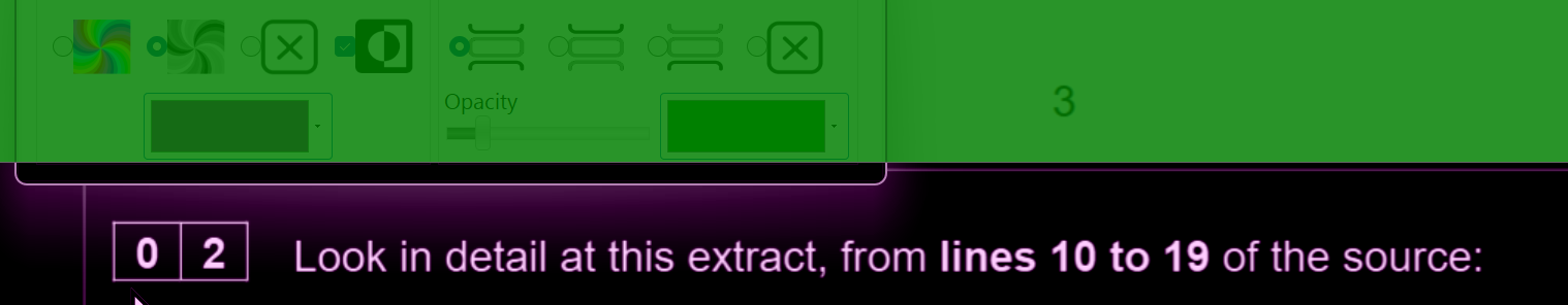 Inverted colour ruler mode