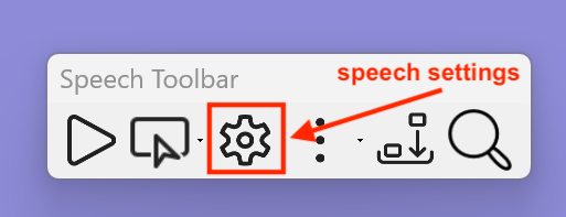 Magnus speech toolbar settings